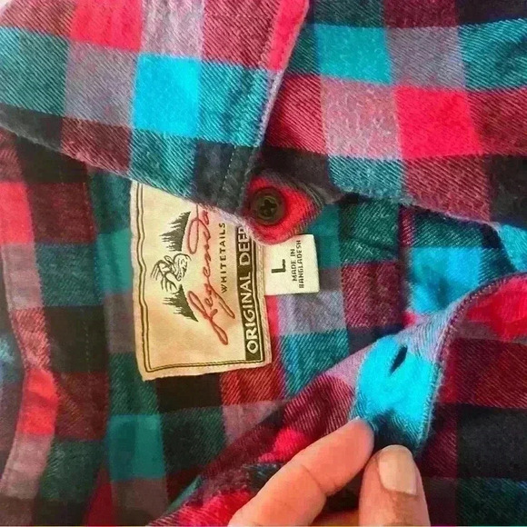 Kids size Large new condition Legendary Whitetails flannel button up - Picture 3 of 5